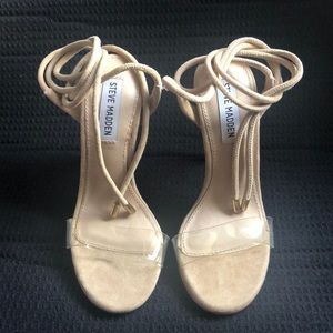 Steve Madden Arie nude lace up heels